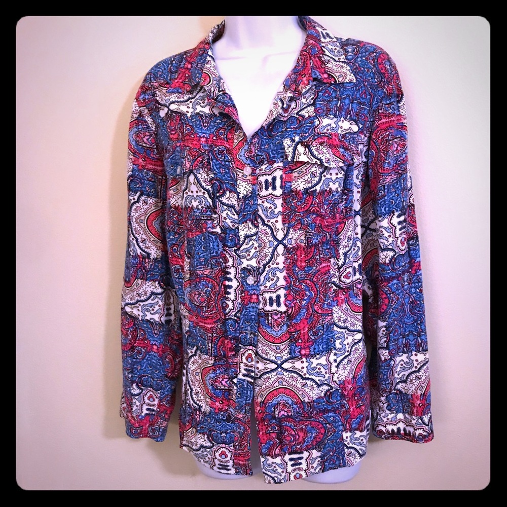 Paisley button down blouse